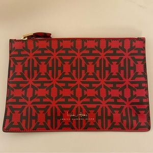 India Hicks Monogrammed Zippered Large Clutch Pouch Bag NEW